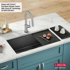Delta Rivet 32" Undermount Single Basin Stainless Steel Kitchen Sink With Cutting Board -Bathroom Sales Store delta 95b9031 32s alternate image 109