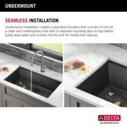 Delta Rivet 32" Undermount Single Basin Stainless Steel Kitchen Sink With Cutting Board -Bathroom Sales Store delta 95b9031 32s alternate image 113