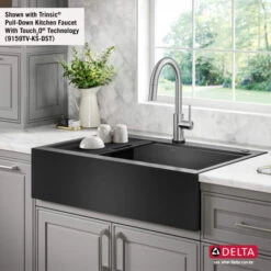 Delta Rivet 35-7/8" Drop In Single Basin Stainless Steel Kitchen Sink With Cutting Board -Bathroom Sales Store delta 95d9031 t36s alternate image 161