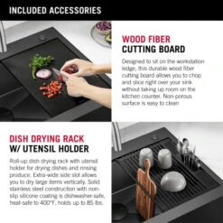 Delta Rivet 35-7/8" Drop In Single Basin Stainless Steel Kitchen Sink With Cutting Board -Bathroom Sales Store delta 95d9031 t36s alternate image 166