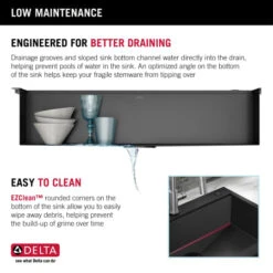 Delta Rivet 35-7/8" Drop In Single Basin Stainless Steel Kitchen Sink With Cutting Board -Bathroom Sales Store delta 95d9031 t36s alternate image 169