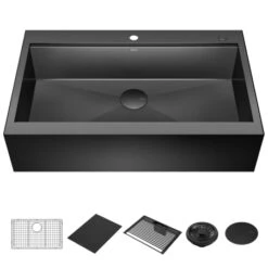 Delta Rivet 35-7/8" Drop In Single Basin Stainless Steel Kitchen Sink With Cutting Board