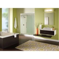 Delta Trinsic Monitor 14 Series Single Function Pressure Balanced Shower Only - Less Rough-In Valve -Bathroom Sales Store delta t14259 overall room view in brilliance stainless 336