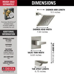 Delta Trillian Monitor 14 Series Single Function Pressure Balanced Tub And Shower - Less Rough-In Valve -Bathroom Sales Store delta t14443 alternate view 155