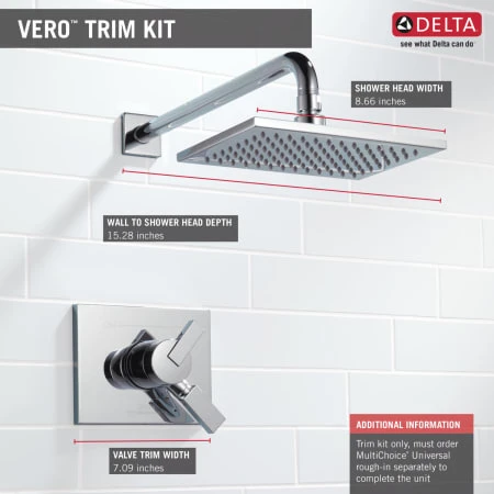 Delta Vero Monitor 17 Series Dual Function 1.75 GPM Pressure Balanced Shower Only With Integrated Volume Control - Less Rough-In Valve 9 Delta Vero Monitor 17 Series Dual Function 1.75 GPM Pressure Balanced Shower Only With Integrated Volume Control - Less Rough-In Valve - Image 7