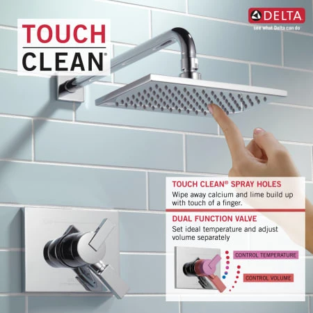 Delta Vero Monitor 17 Series Dual Function 1.75 GPM Pressure Balanced Shower Only With Integrated Volume Control - Less Rough-In Valve 18 Delta Vero Monitor 17 Series Dual Function 1.75 GPM Pressure Balanced Shower Only With Integrated Volume Control - Less Rough-In Valve - Image 16