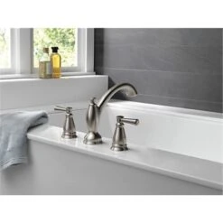 Delta Linden Double Lever Handle Deck Mounted Roman Tub Filler - Less Rough In -Bathroom Sales Store delta t2793 alt 1