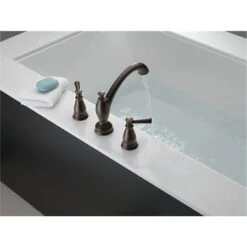 Delta Linden Double Lever Handle Deck Mounted Roman Tub Filler - Less Rough In -Bathroom Sales Store delta t2793 alt 5