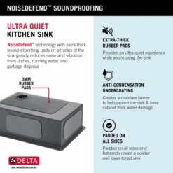 Delta Lorelai 27” Workstation Kitchen Sink Undermount 16 Gauge Stainless Steel Single Bowl With WorkFlow Ledge And Accessories -Bathroom Sales Store dmfemljpdn94xeo5c2or