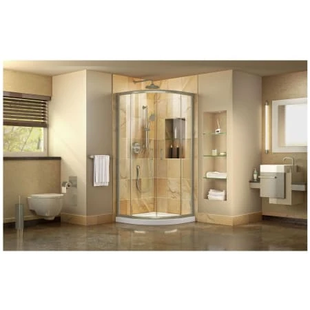 DreamLine Prime 36" Wide X 74 3/4" High Semi-Frameless Clear Glass Sliding Shower Enclosure - Includes Shower Base 11 DreamLine Prime 36" Wide X 74 3/4" High Semi-Frameless Clear Glass Sliding Shower Enclosure - Includes Shower Base - Image 9