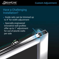 DreamLine Infinity-Z 72" High X 56" Wide Sliding Semi Frameless Shower Door With Clear Glass 26 DreamLine Infinity-Z 72" High X 56" Wide Sliding Semi Frameless Shower Door With Clear Glass -Bathroom Sales Store dreamline shdr 0960720 alternate view 1525