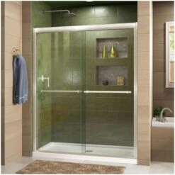 DreamLine Duet 72" High X 48" Wide Sliding Framed Shower Door With Clear Glass