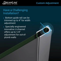 DreamLine Mirage-X 72" High X 44" To 48" Width Sliding Frameless Shower Door With Clear Glass, Left-Wall Bracket 20 DreamLine Mirage-X 72" High X 44" To 48" Width Sliding Frameless Shower Door With Clear Glass, Left-Wall Bracket -Bathroom Sales Store dreamline shdr 1948723l alternate view 1625