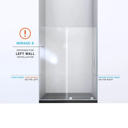 DreamLine Mirage-X 72" High X 44" To 48" Width Sliding Frameless Shower Door With Clear Glass, Left-Wall Bracket 12 DreamLine Mirage-X 72" High X 44" To 48" Width Sliding Frameless Shower Door With Clear Glass, Left-Wall Bracket - Image 10