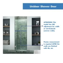 DreamLine Unidoor 72" High X 25" Wide Hinged Frameless Shower Door With Clear Glass 33 DreamLine Unidoor 72" High X 25" Wide Hinged Frameless Shower Door With Clear Glass -Bathroom Sales Store dreamline shdr 20257210f alternate view 1715