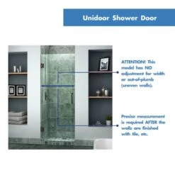 DreamLine Unidoor 72" High X 28" Wide Hinged Frameless Shower Door With Clear Glass 33 DreamLine Unidoor 72" High X 28" Wide Hinged Frameless Shower Door With Clear Glass -Bathroom Sales Store dreamline shdr 20287210f alternate view 1766