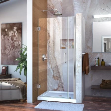 DreamLine Unidoor 72" High X 35" Wide Hinged Frameless Shower Door With Clear Glass 3 DreamLine Unidoor 72" High X 35" Wide Hinged Frameless Shower Door With Clear Glass