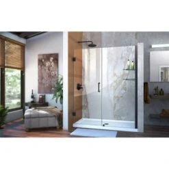DreamLine Unidoor 72" High X 58" Wide Hinged Frameless Shower Door With Clear Glass - Includes 2 Shelves -Bathroom Sales Store dreamline shdr 20577210s alternate view 2985