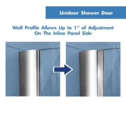DreamLine Unidoor 72" High X 58" Wide Hinged Frameless Shower Door With Clear Glass - Includes 2 Shelves -Bathroom Sales Store dreamline shdr 20577210s alternate view 2997
