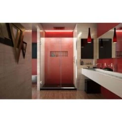 DreamLine Unidoor Plus 72" High X 46-1/2" Wide Hinged Frameless Shower Door With Clear Glass -Bathroom Sales Store dreamline shdr 244607210 alternate view 4113