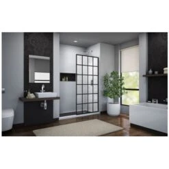 DreamLine French Linea 72" High X 34" Wide Shower Screen Frameless Shower Door With Pattern Glass -Bathroom Sales Store dreamline shdr 3234721 89 alternate view 11150