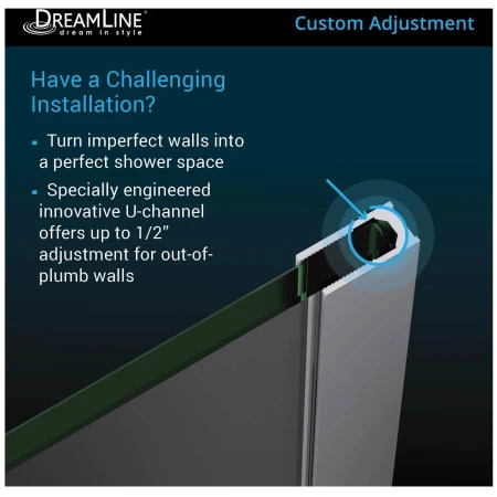 DreamLine Linea 72" High X 34" Wide Frameless Open Entry Shower Door With Clear Glass 4 DreamLine Linea 72" High X 34" Wide Frameless Open Entry Shower Door With Clear Glass - Image 2