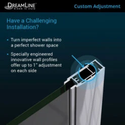 DreamLine Elegance 72" High X 34-1/4" Wide Pivot Frameless Shower Door With Clear Glass -Bathroom Sales Store dreamline shdr 4132720 alternate view 4705