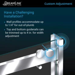 DreamLine Essence-H 44 - 48" W X 76" H Semi-Frameless Bypass Shower Door -Bathroom Sales Store dreamline shdr 634876h alternate view 5502