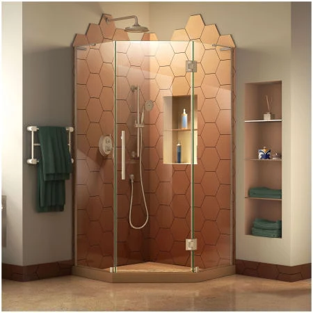DreamLine Prism Plus 40" X 40" X 72" Frameless Hinged Shower Enclosure 3 DreamLine Prism Plus 40" X 40" X 72" Frameless Hinged Shower Enclosure