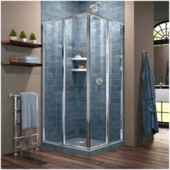 DreamLine Cornerview 72" High X 34-1/2" Wide X 34-1/2" Deep Sliding Framed Shower Enclosure With Clear Glass