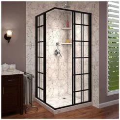 DreamLine French Corner 72" H X 34-1/2" W X 34-1/2" D Sliding Framed Shower Enclosure With Clear Glass -Bathroom Sales Store dreamline shen 8134340 89 alternate view 12536