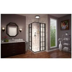 DreamLine French Corner 72" H X 34-1/2" W X 34-1/2" D Sliding Framed Shower Enclosure With Clear Glass -Bathroom Sales Store dreamline shen 8134340 89 alternate view 12540