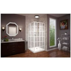DreamLine French Corner 72" H X 34-1/2" W X 34-1/2" D Sliding Framed Shower Enclosure With Clear Glass -Bathroom Sales Store dreamline shen 8134340 89 alternate view 12544