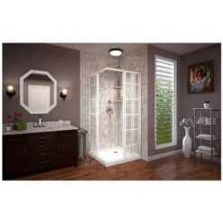 DreamLine French Corner 72" H X 34-1/2" W X 34-1/2" D Sliding Framed Shower Enclosure With Clear Glass -Bathroom Sales Store dreamline shen 8134340 89 alternate view 12545