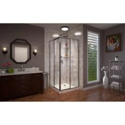 DreamLine Cornerview 72" High X 34-1/2" Wide X 34-1/2" Deep Sliding Framed Shower Enclosure With Clear Glass -Bathroom Sales Store dreamline shen 8134340 alternate image 12