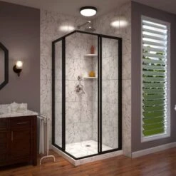 DreamLine Cornerview 72" High X 34-1/2" Wide X 34-1/2" Deep Sliding Framed Shower Enclosure With Clear Glass -Bathroom Sales Store dreamline shen 8134340 alternate view 1234
