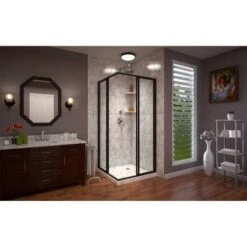 DreamLine Cornerview 72" High X 34-1/2" Wide X 34-1/2" Deep Sliding Framed Shower Enclosure With Clear Glass -Bathroom Sales Store dreamline shen 8134340 alternate view 1238