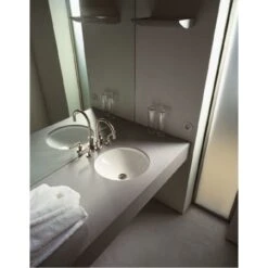 Duravit Architec 12-5/8" Circular Ceramic Undermount Bathroom Sink With Overflow -Bathroom Sales Store duravit 031927 0hole alternate view 103