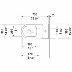 Duravit ME By Starck 0.92/1.32 GPF Dual Flush One Piece Elongated Chair Height Toilet With Top Flush Button - Less Seat -Bathroom Sales Store duravit 2173010001 duravit td i 217301d us 002021 002029 86585 357