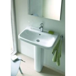 Duravit DuraStyle 23-5/8" Rectangular Ceramic Wall Mounted Bathroom Sink With Overflow And Single Faucet Hole -Bathroom Sales Store duravit 231960 1hole alternate view 290