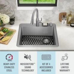 Delta Marca 25" Undermount Single Basin Stainless Steel Kitchen Sink -Bathroom Sales Store dv5ntx0ek2ouigpz4e9f