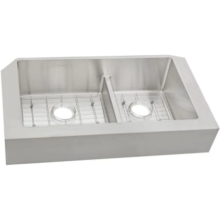 Crosstown 31-1/2" X 20-1/4" X 9" Stainless Steel Double Bowl Apron Front Sink W/Aqua Divide Plus Sink Grids 3 Crosstown 31-1/2" X 20-1/4" X 9" Stainless Steel Double Bowl Apron Front Sink W/Aqua Divide Plus Sink Grids