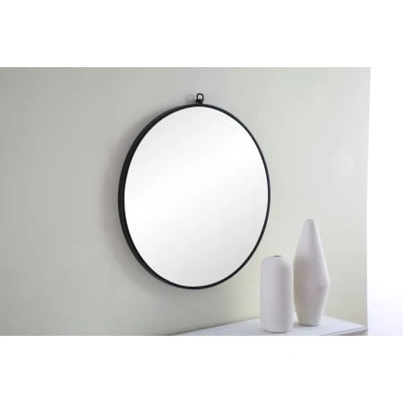Eternity 48" Diameter Circular Metal Framed Wall Mirror With Decorative Hook 6 Eternity 48" Diameter Circular Metal Framed Wall Mirror With Decorative Hook - Image 4