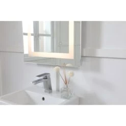 Helios 30" X 20" Rectangular Frameless Wall Mounted Lighted Bathroom Mirror -Bathroom Sales Store elegant lighting mre12030 detail shot 838