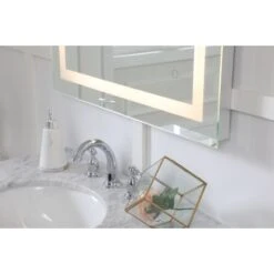 Helios 30" Square Frameless Wall Mounted Lighted Bathroom Mirror 16 Helios 30" Square Frameless Wall Mounted Lighted Bathroom Mirror -Bathroom Sales Store elegant lighting mre13030 detail shot 863