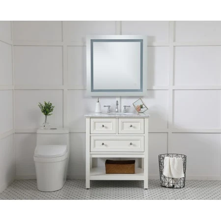 Helios 30" Square Frameless Wall Mounted Lighted Bathroom Mirror 5 Helios 30" Square Frameless Wall Mounted Lighted Bathroom Mirror - Image 3