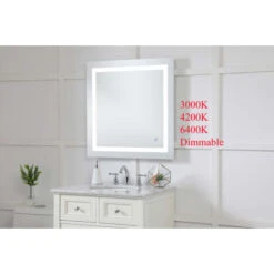 Helios 30" Square Frameless Wall Mounted Lighted Bathroom Mirror 13 Helios 30" Square Frameless Wall Mounted Lighted Bathroom Mirror -Bathroom Sales Store elegant lighting mre13030 lifestyle 681