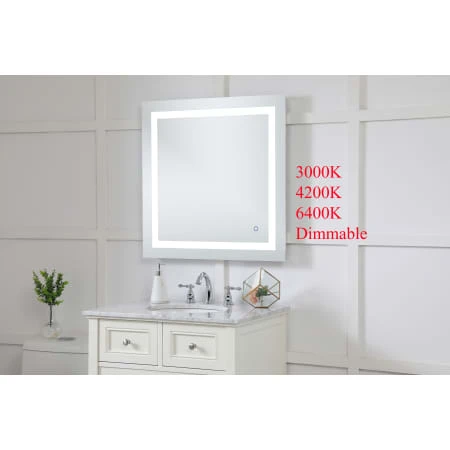 Helios 30" Square Frameless Wall Mounted Lighted Bathroom Mirror 6 Helios 30" Square Frameless Wall Mounted Lighted Bathroom Mirror - Image 4