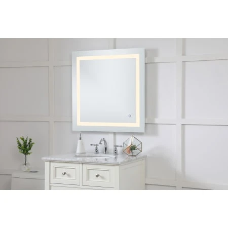 Helios 30" Square Frameless Wall Mounted Lighted Bathroom Mirror 7 Helios 30" Square Frameless Wall Mounted Lighted Bathroom Mirror - Image 5