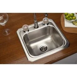 Celebrity 15" Single Basin Drop In Stainless Steel Bar Sink -Bathroom Sales Store elkay bcr15 top view 3